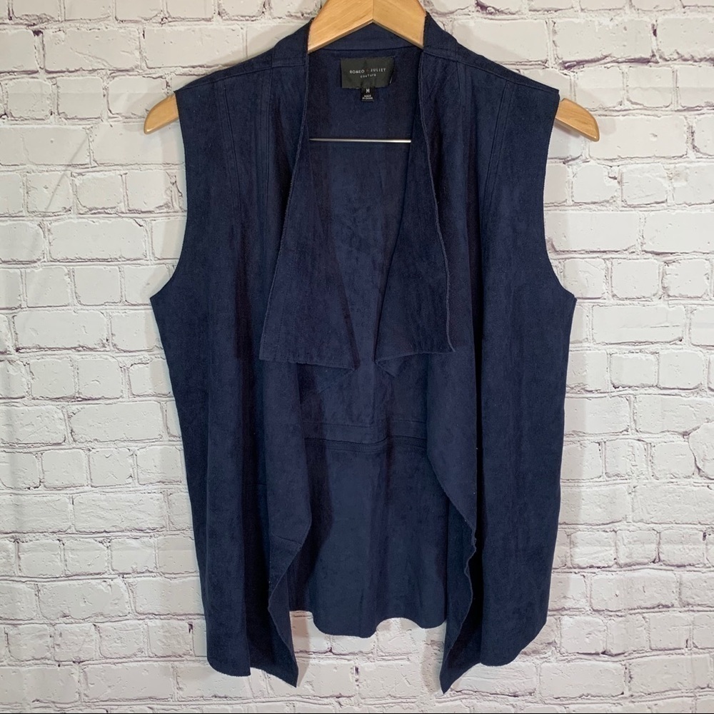 Romeo & Juliet Couture Faux Blue Suede Vest Medium